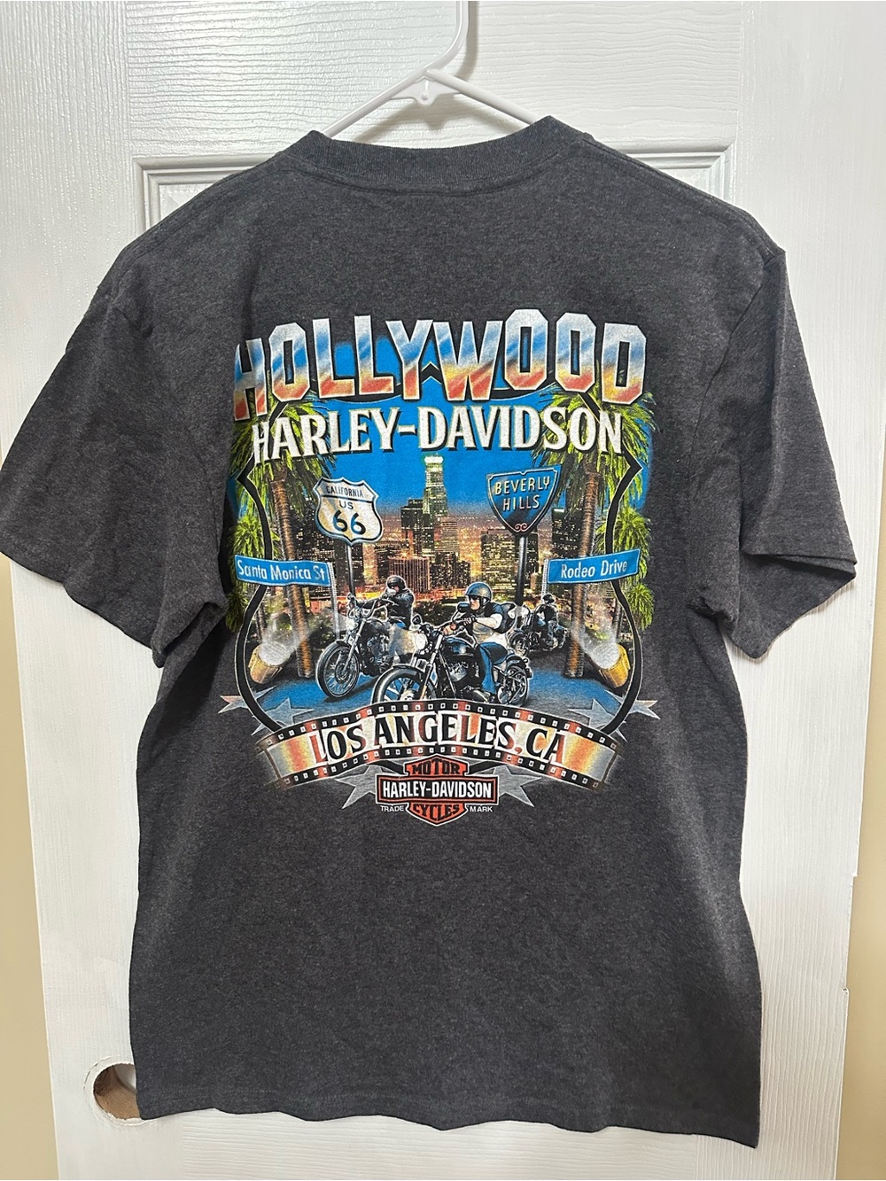 Harley-Davidson Charcoal Heather Logo Tee with Multicolor Crest